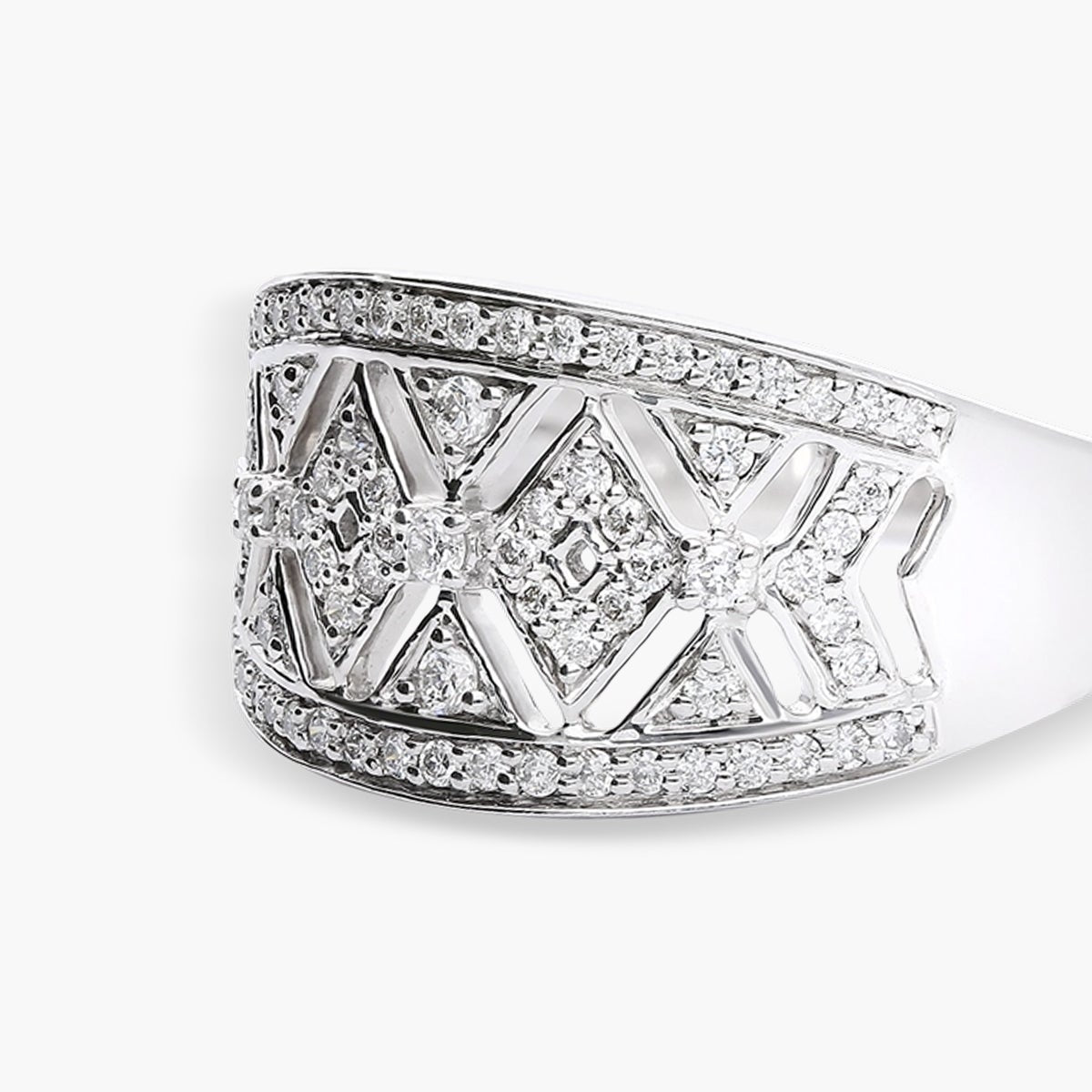 Anillo de oro blanco 18K diamante natural 0.33 ct.