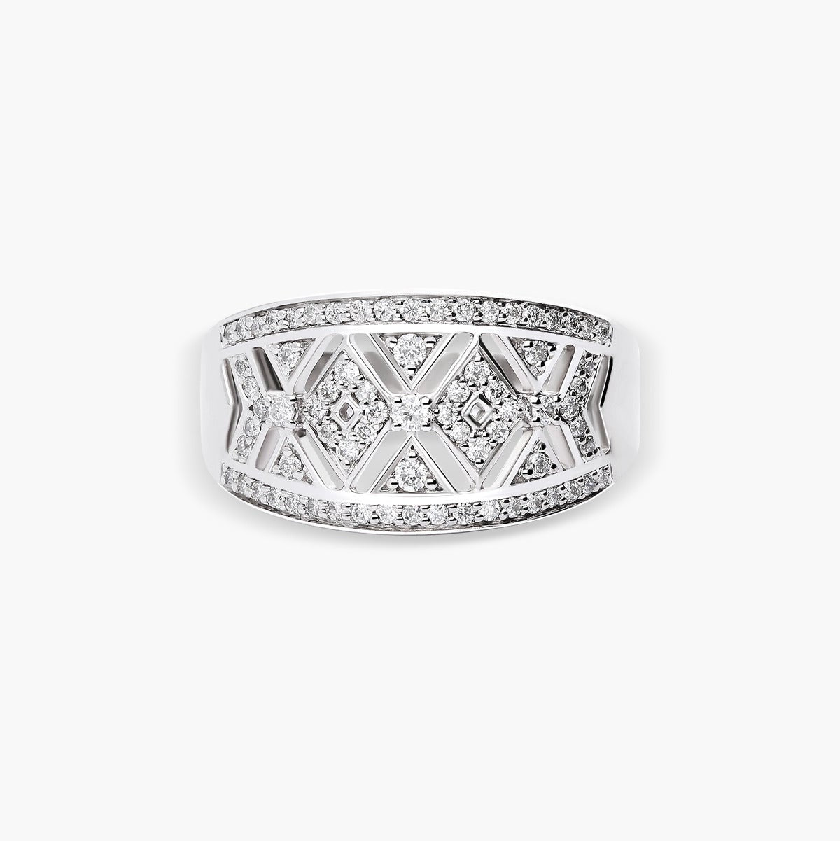 Anillo de oro blanco 18K diamante natural 0.33 ct.