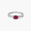 Anillo de oro blanco 18K diamante natural 0.05 ct. FLAME