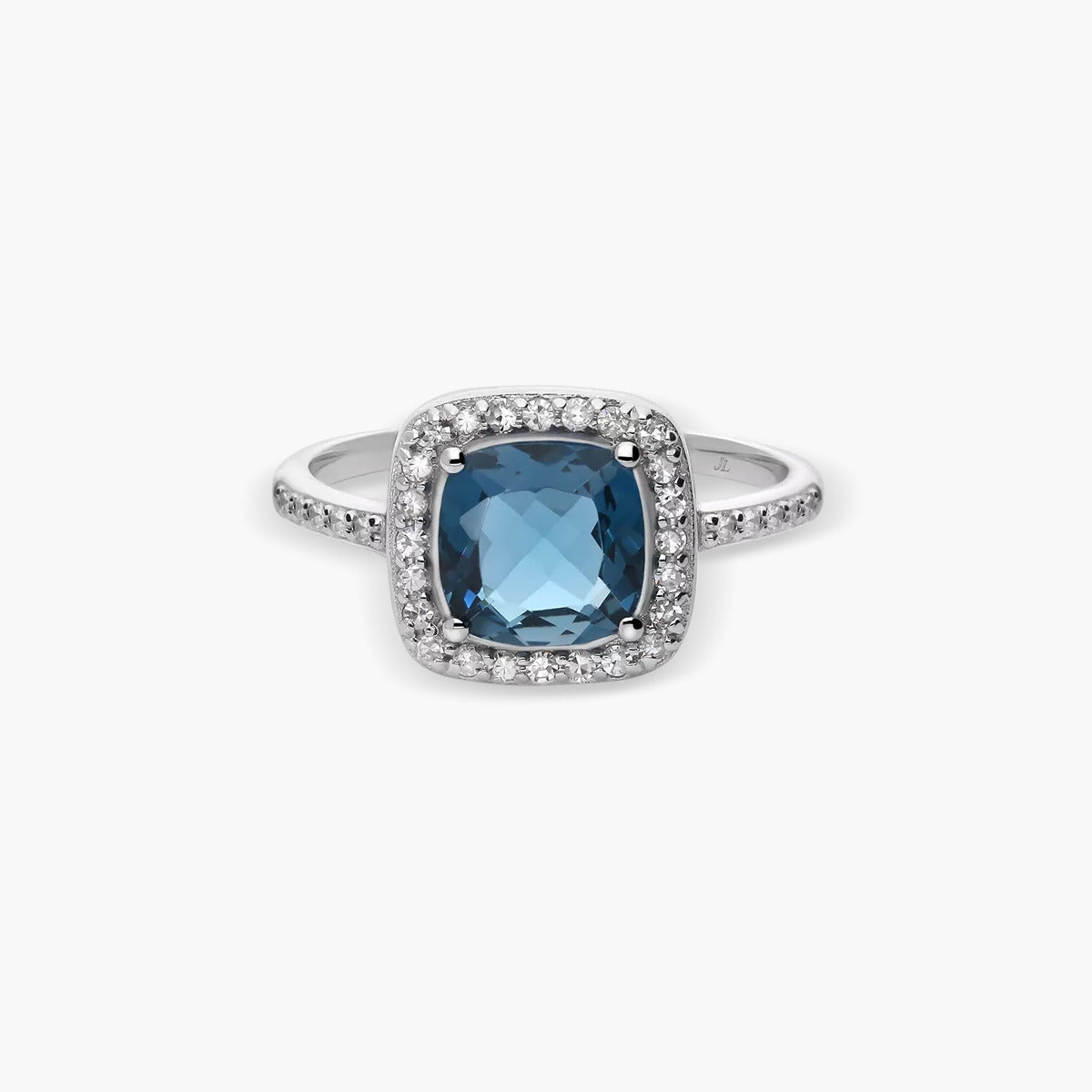 Anillo de oro blanco 18K diamante natural 0.17 ct. DEEP SEA