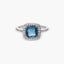 Anillo de oro blanco 18K diamante natural 0.17 ct. DEEP SEA