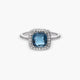 Anillo de oro blanco 18K diamante natural 0.17 ct. DEEP SEA
