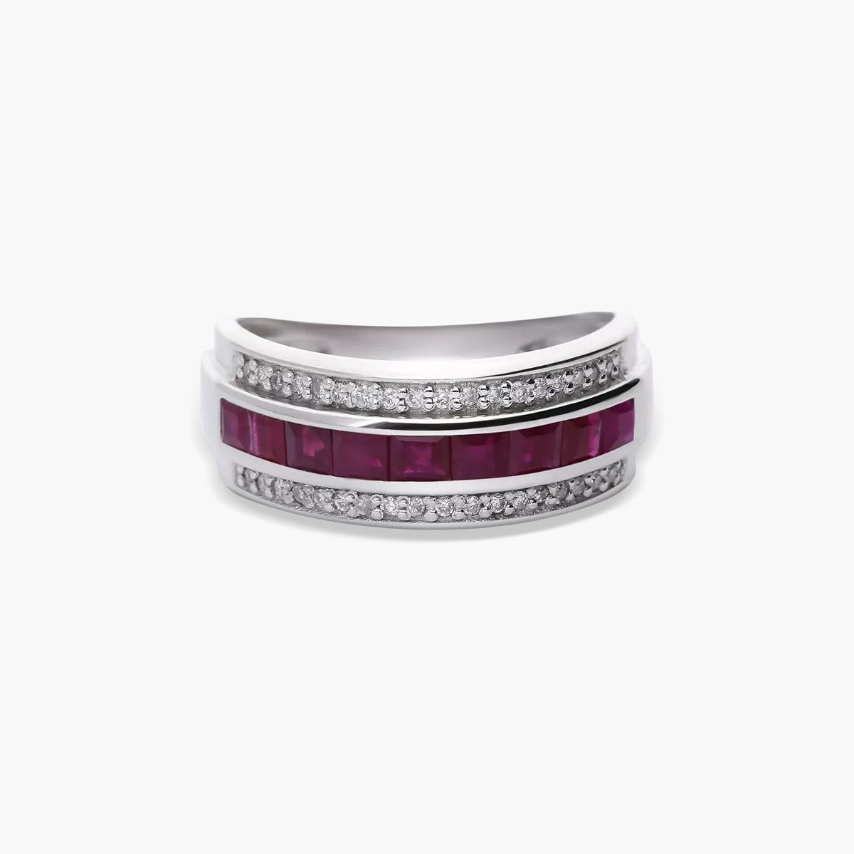 Anillo de oro blanco 18K diamante natural 0.18 ct. CASINO