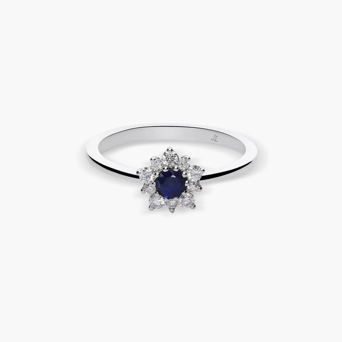 Anillo de oro blanco 18K diamante natural 0.18 ct. LADY