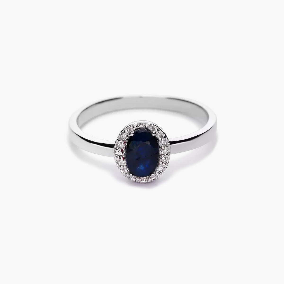 Anillo de oro blanco 18K diamante natural 0.08 ct. RANI SAPPHIRE