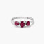 Anillo de oro blanco 18K diamante natural 0.02 ct. FLAME