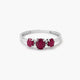 Anillo de oro blanco 18K diamante natural 0.02 ct. FLAME