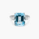 Anillo de oro blanco 18K diamante natural 0.18 ct. OCEAN