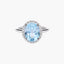 Anillo de oro blanco 18K diamante natural 0.11 ct. OCEAN