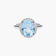 Anillo de oro blanco 18K diamante natural 0.11 ct. OCEAN