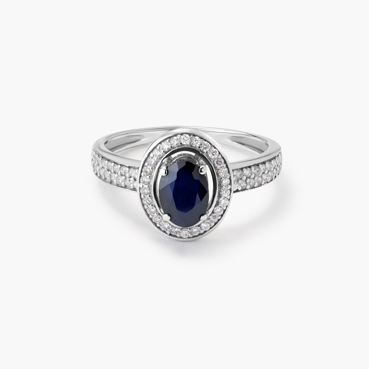 Anillo de oro blanco 18K diamante natural 0.27 ct. KAHTUN