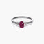 Anillo de oro blanco 18K diamante natural 0.102 ct. FLAME