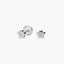 Pendientes flor de oro blanco 18K circonita 3 mm