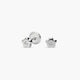 Pendientes flor de oro blanco 18K circonita 3 mm
