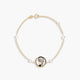 Pulsera infantil de oro 18K con perlas y virgen en nácar 15-17 cm