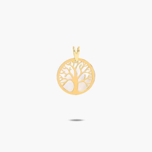 Colgante árbol de la vida de oro 18K nácar 16 mm TREE OF LIFE