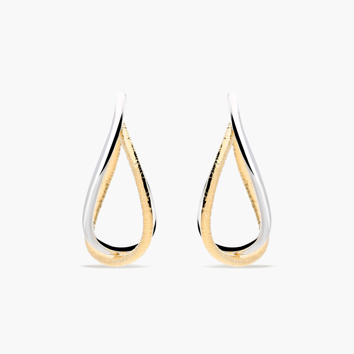 Pendientes de aro de oro bicolor 18K 25 mm EVOLUTION