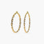 Pendientes de aro oro dibujo rayado diamantado 18K 45 mm