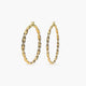 Pendientes de aro oro dibujo rayado diamantado 18K 45 mm