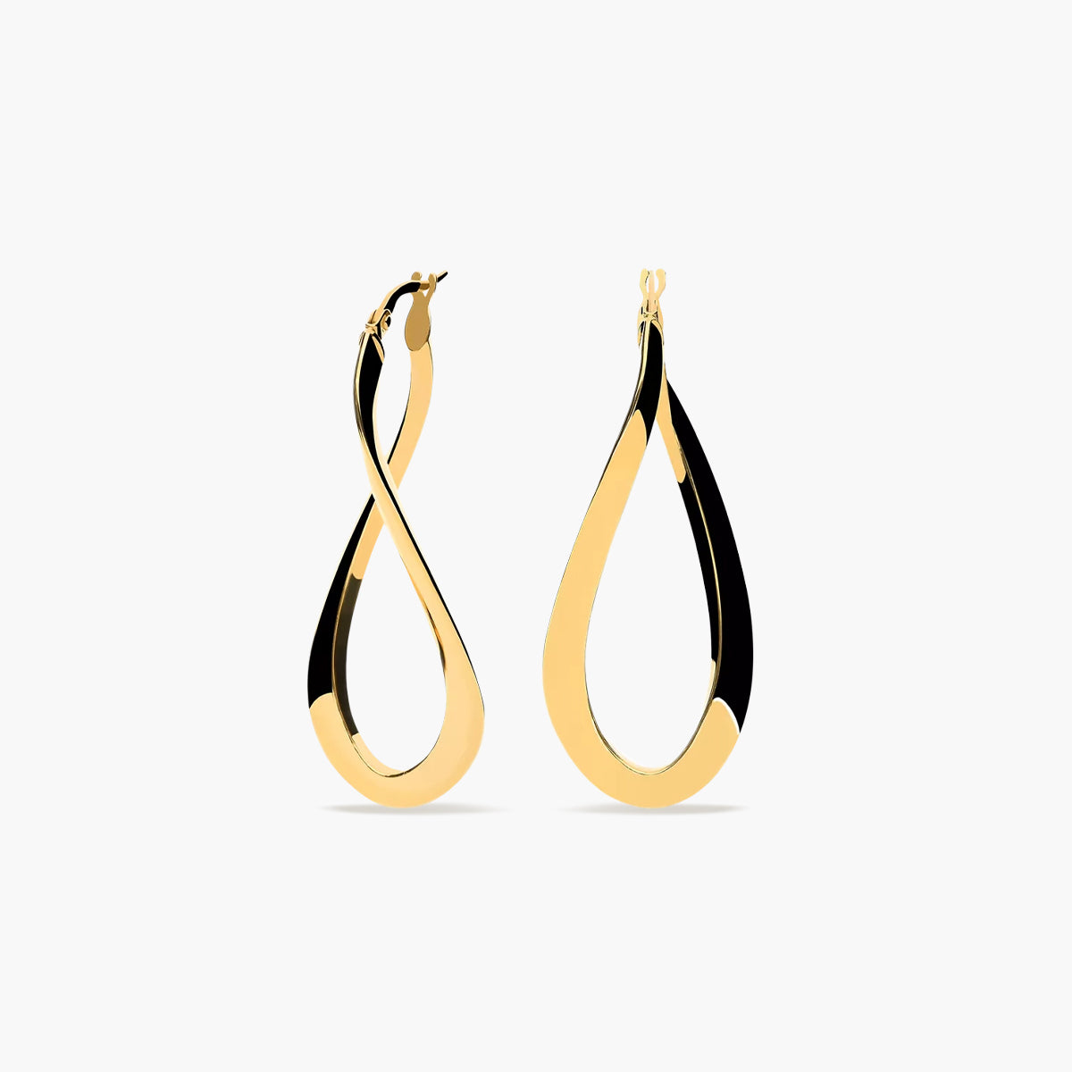 Pendientes de aro forma girada de oro 18K 45 mm