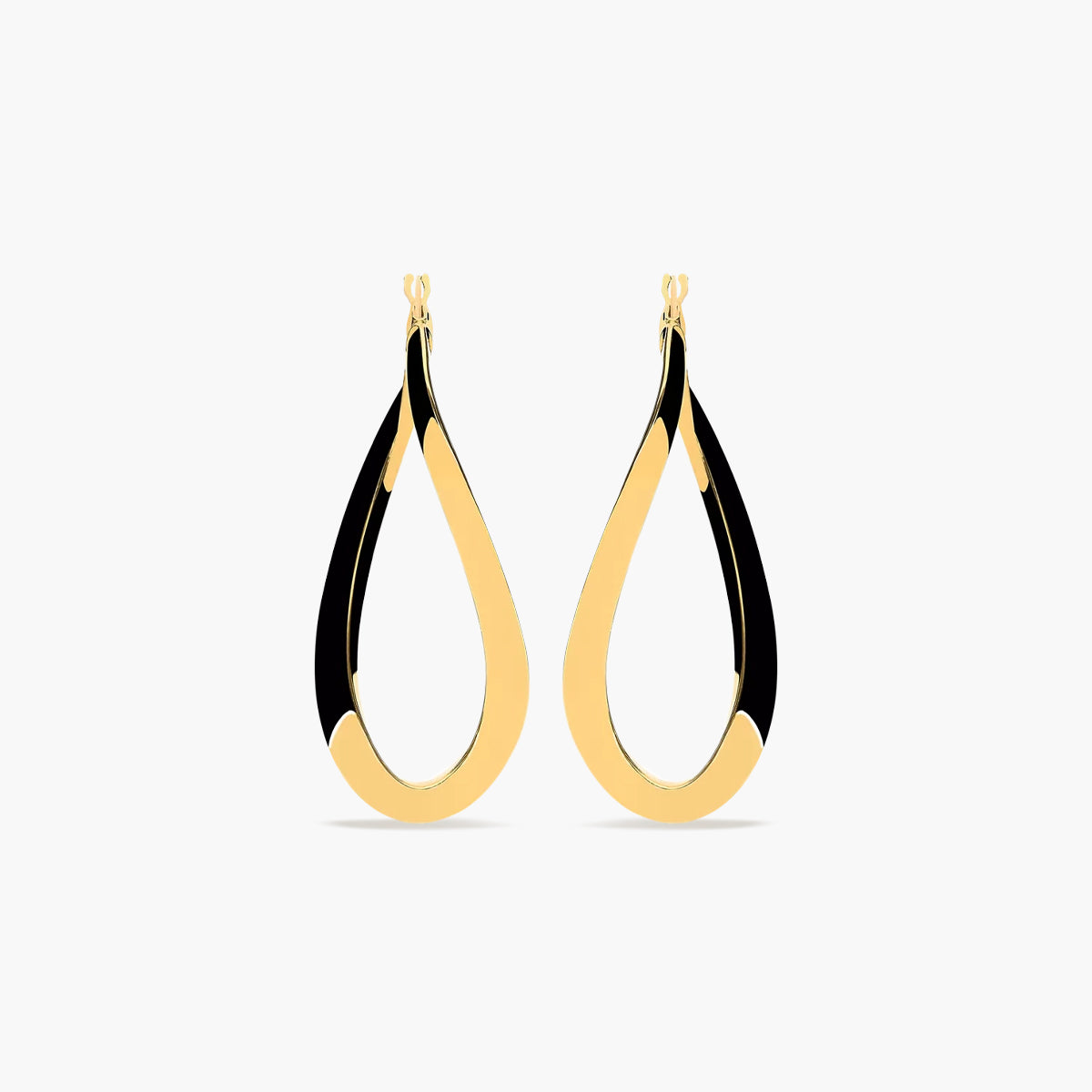 Pendientes de aro forma girada de oro 18K 45 mm