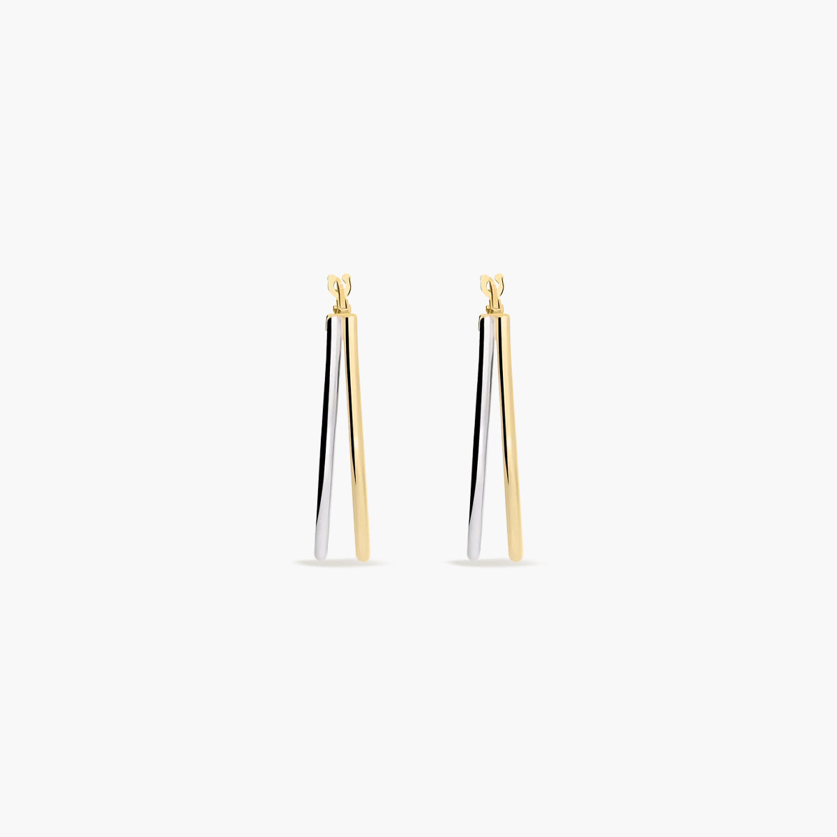 Pendientes de aro de oro bicolor 18K 30 mm TRANSITION