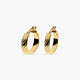 Pendientes de aro dibujo onda de oro 18K 15 mm