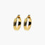 Pendientes de aro dibujo onda de oro 18K 25 mm