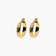 Pendientes de aro dibujo onda de oro 18K 25 mm