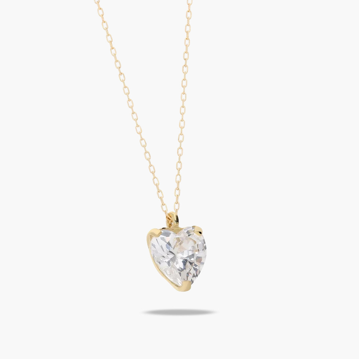 Collar corazón de oro 18K circonita 6 mm FEELINGS