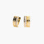 Pendientes dibujo calado de oro bicolor 18K circonitas bagué 14 mm