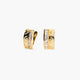 Pendientes dibujo calado de oro bicolor 18K circonitas bagué 14 mm