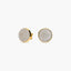 Pendientes redondos de oro bicolor 18K circonitas 11 mm
