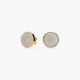 Pendientes redondos de oro bicolor 18K circonitas 11 mm