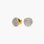 Pendientes redondos de oro bicolor 18K circonitas 9 mm
