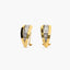 Pendientes de oro bicolor 18K circonitas bagué 16 mm