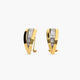 Pendientes de oro bicolor 18K circonitas bagué 16 mm