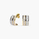 Pendientes de oro bicolor 18K circonitas tipo cinquillo 12 mm