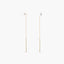 Pendientes largos de oro 18K con perlas 60 mm