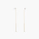 Pendientes largos de oro 18K con perlas 60 mm