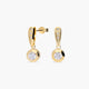 Pendientes largos de oro 18K circonitas 18 mm