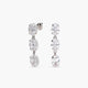 Pendientes largos de oro blanco 18K circonitas 26 mm