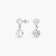 Pendientes largos de oro blanco 18K circonitas 12 mm