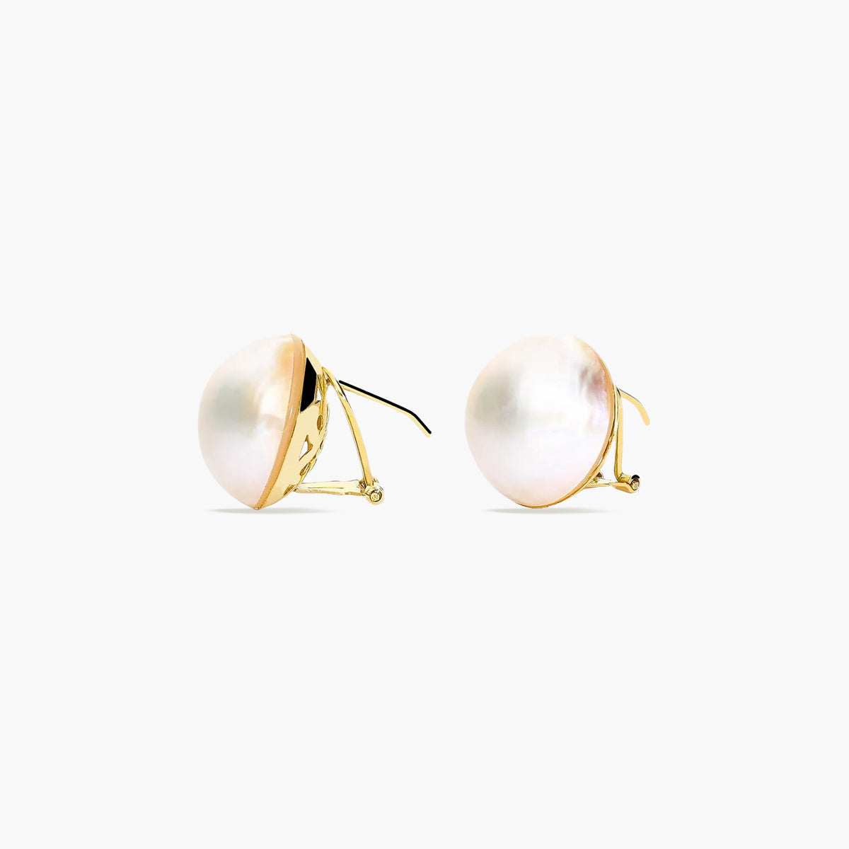 Pendientes de oro blanco 18K con perlas 14 mm