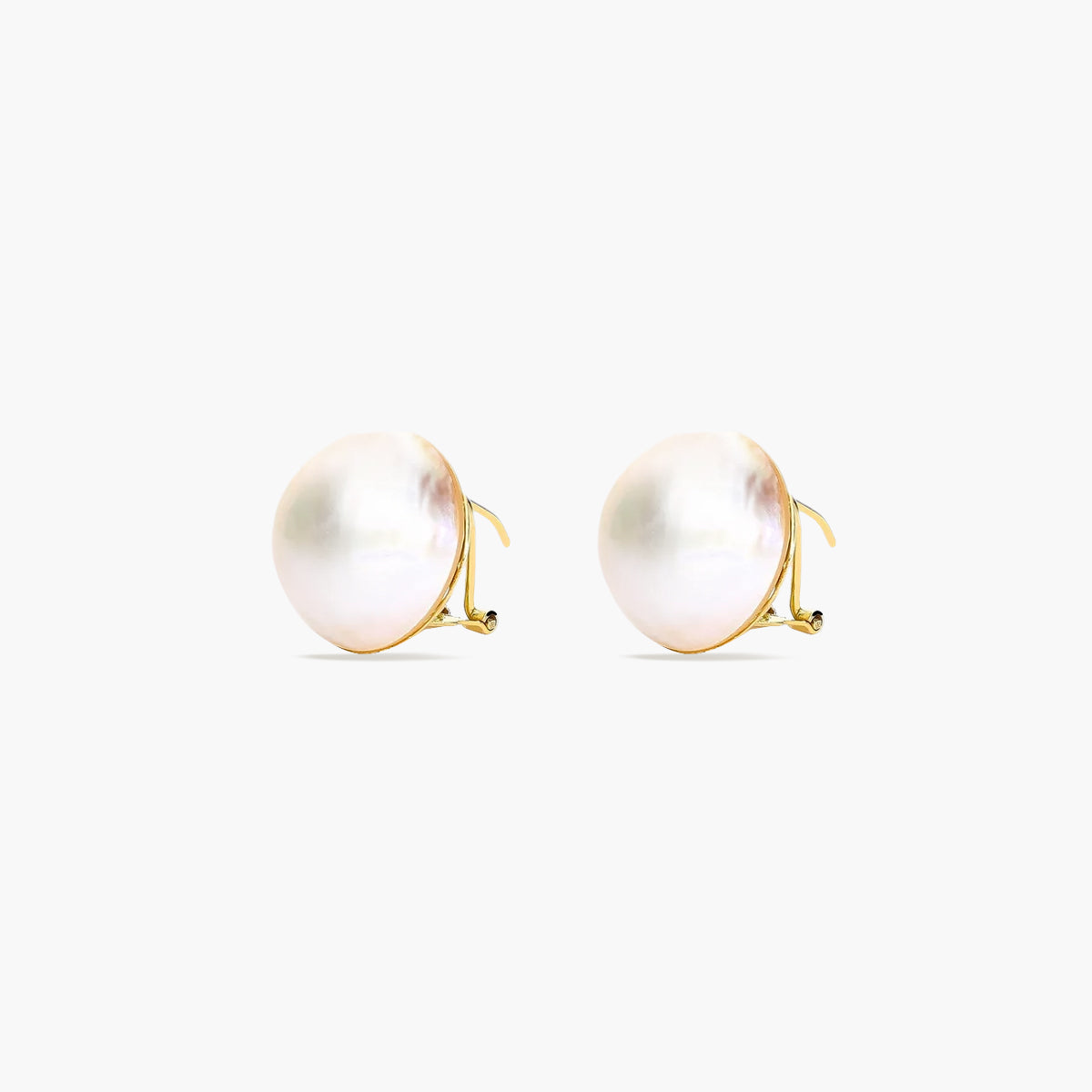 Pendientes de oro blanco 18K con perlas 14 mm