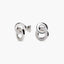 Pendientes doble círculo de oro blanco 18K 12 mm