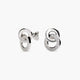 Pendientes doble círculo de oro blanco 18K 12 mm
