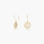 Pendientes largos flor calada de oro 18K 25 mm