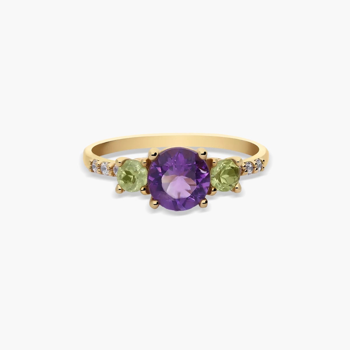 Anillo de oro 18K amatista 