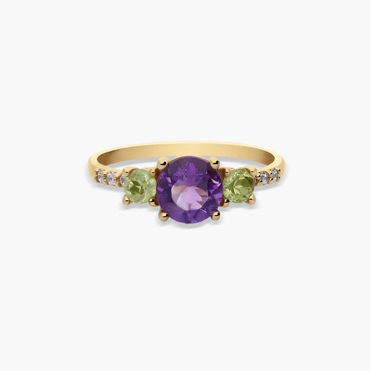 Anillo de oro 18K amatista 